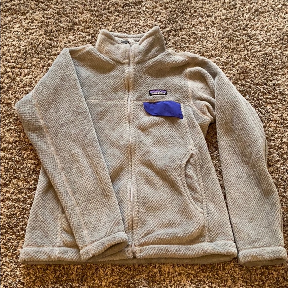 Patagonia Grey fuzzy Zipup